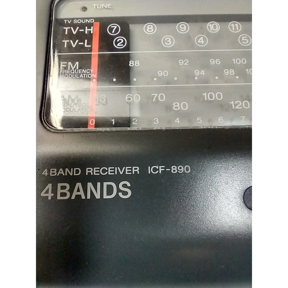 Sony ICF-890 4-Band Portable‎ Radio Receiver AM FM TV Sound Black AC Battery